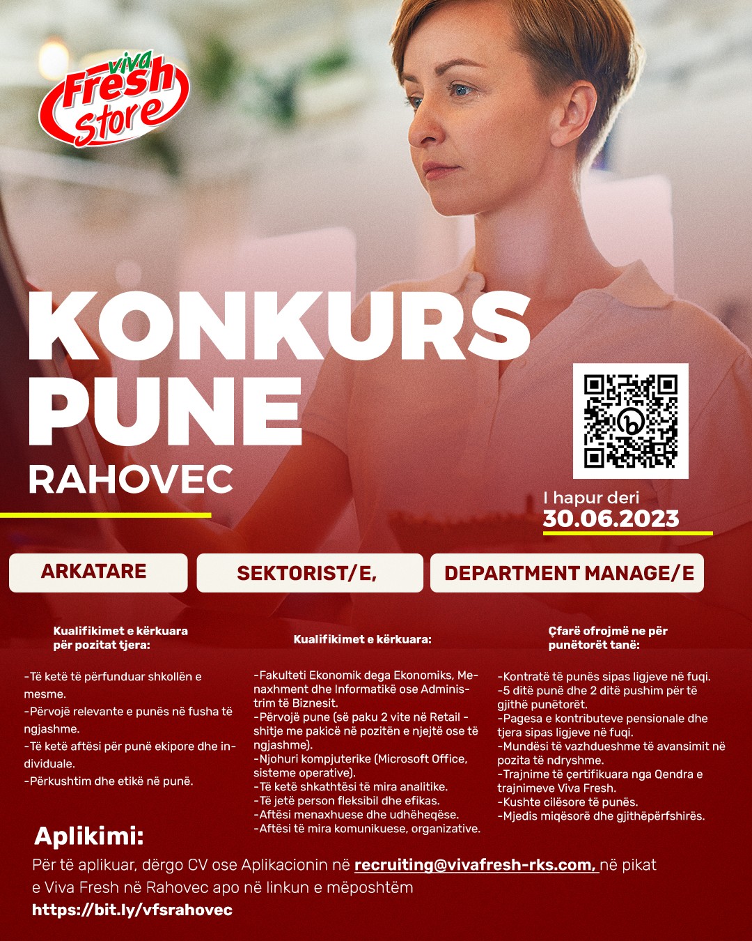 Arkatare, Sektorist/e, Department Manager/e